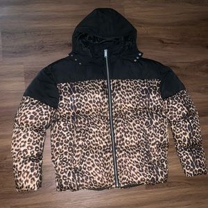 Leopard Puffer coat